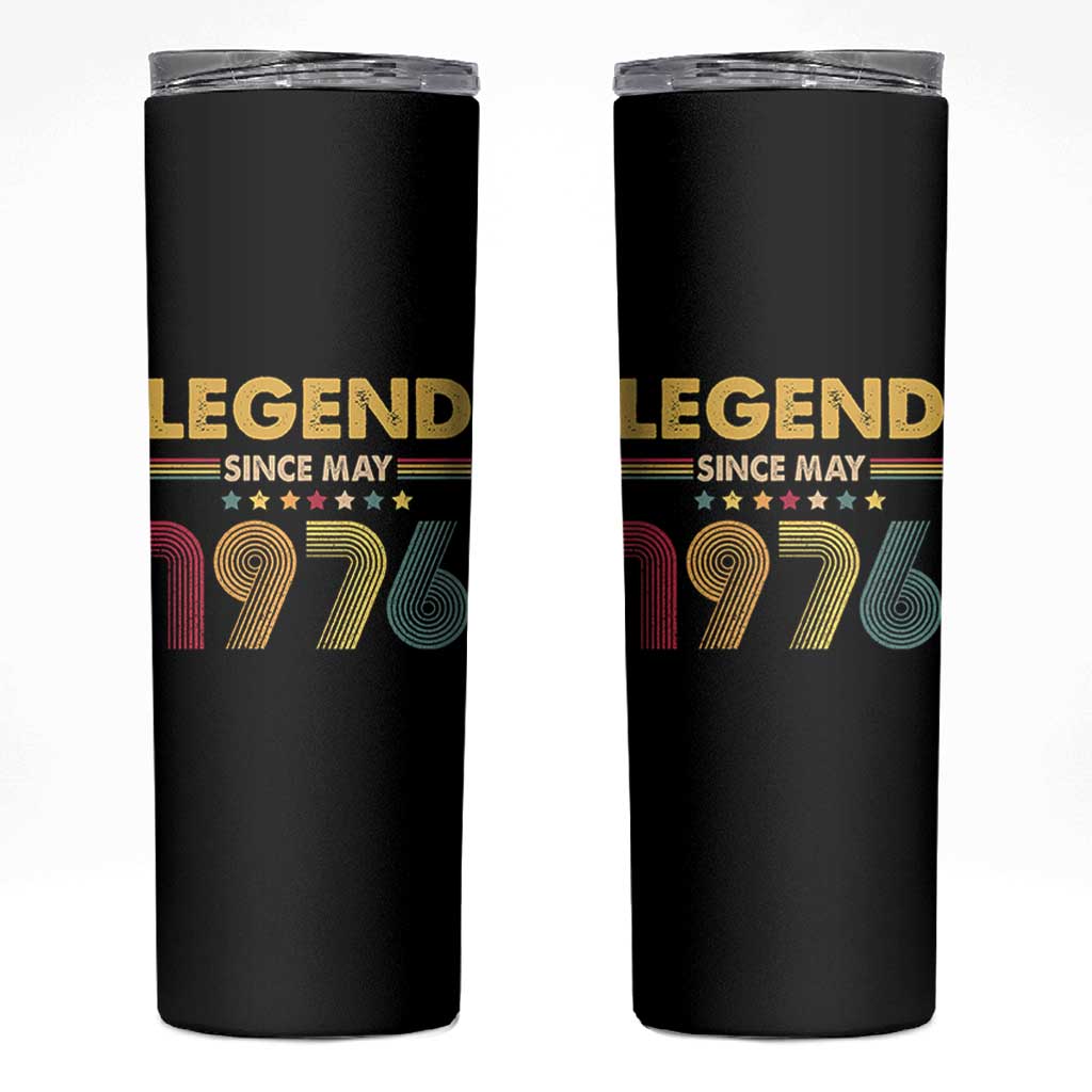 May 50th Birthday Skinny Tumbler Legends Since May 1976 Retro Bday