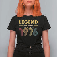 May 50th Birthday T Shirt For Women Legends Since May 1976 Retro Bday