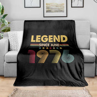 June 50th Birthday Throw Blanket Legends Since June 1976 Retro Bday