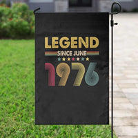 June 50th Birthday Garden Flag Legends Since June 1976 Retro Bday