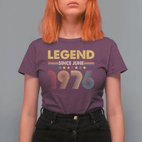 June 50th Birthday T Shirt For Women Legends Since June 1976 Retro Bday