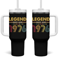 June 50th Birthday Tumbler With Handle Legends Since June 1976 Retro Bday