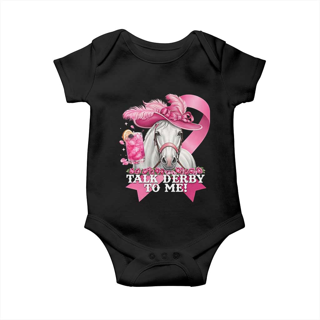Talk Derby To Me Baby Onesie Funny Horse Racing Oaks Derby Day Pink Ribbon