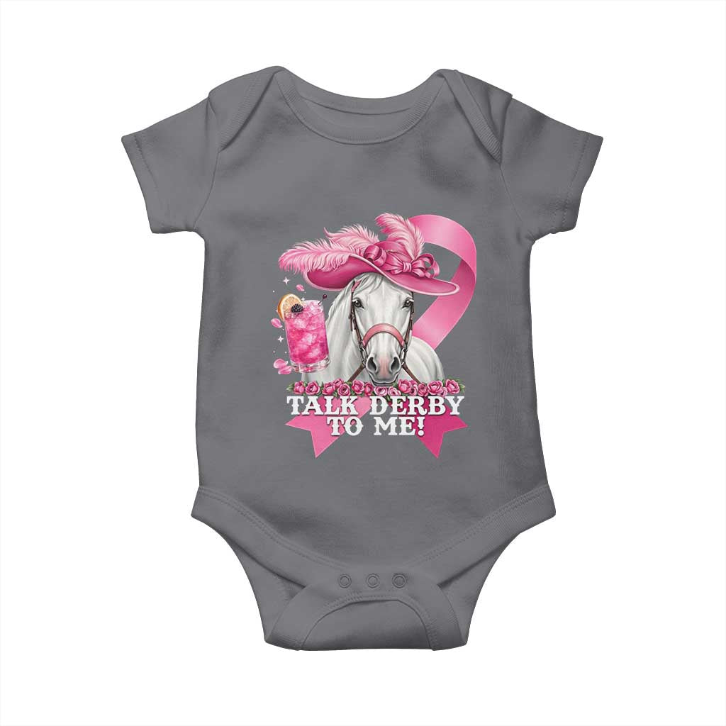 Talk Derby To Me Baby Onesie Funny Horse Racing Oaks Derby Day Pink Ribbon