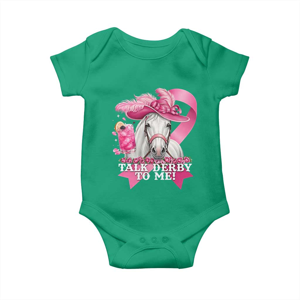 Talk Derby To Me Baby Onesie Funny Horse Racing Oaks Derby Day Pink Ribbon