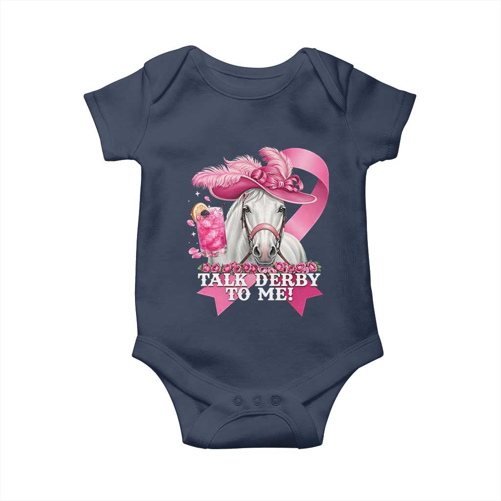 Talk Derby To Me Baby Onesie Funny Horse Racing Oaks Derby Day Pink Ribbon