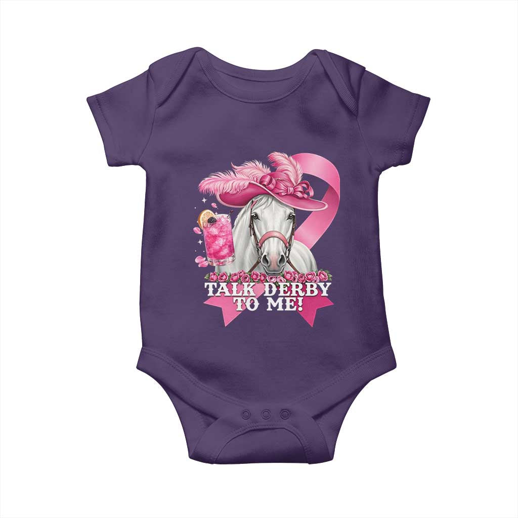 Talk Derby To Me Baby Onesie Funny Horse Racing Oaks Derby Day Pink Ribbon