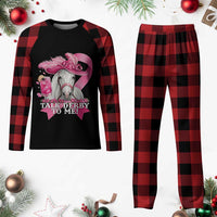 Talk Derby To Me Plaid Pajama Set Funny Horse Racing Oaks Derby Day Pink Ribbon