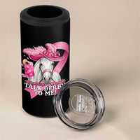 Talk Derby To Me 4 in 1 Can Cooler Tumbler Funny Horse Racing Oaks Derby Day Pink Ribbon