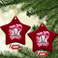 Talk Derby To Me Ceramic Ornament Funny Horse Racing Oaks Derby Day Pink Ribbon
