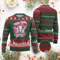 Talk Derby To Me Ugly Christmas Sweater Funny Horse Racing Oaks Derby Day Pink Ribbon