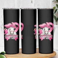 Talk Derby To Me Skinny Tumbler Funny Horse Racing Oaks Derby Day Pink Ribbon