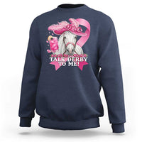 Talk Derby To Me Sweatshirt Funny Horse Racing Oaks Derby Day Pink Ribbon