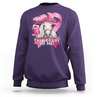 Talk Derby To Me Sweatshirt Funny Horse Racing Oaks Derby Day Pink Ribbon