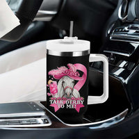 Talk Derby To Me Tumbler With Handle Funny Horse Racing Oaks Derby Day Pink Ribbon
