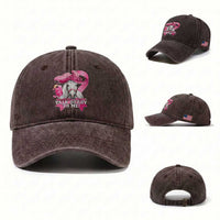 Talk Derby To Me Washed Cotton Baseball Cap Funny Horse Racing Oaks Derby Day Pink Ribbon