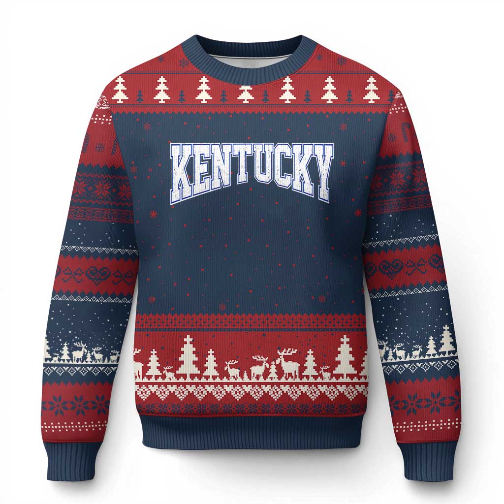 Kentucky Ugly Christmas Sweater Vintage Sports Design Kentuckian KY State