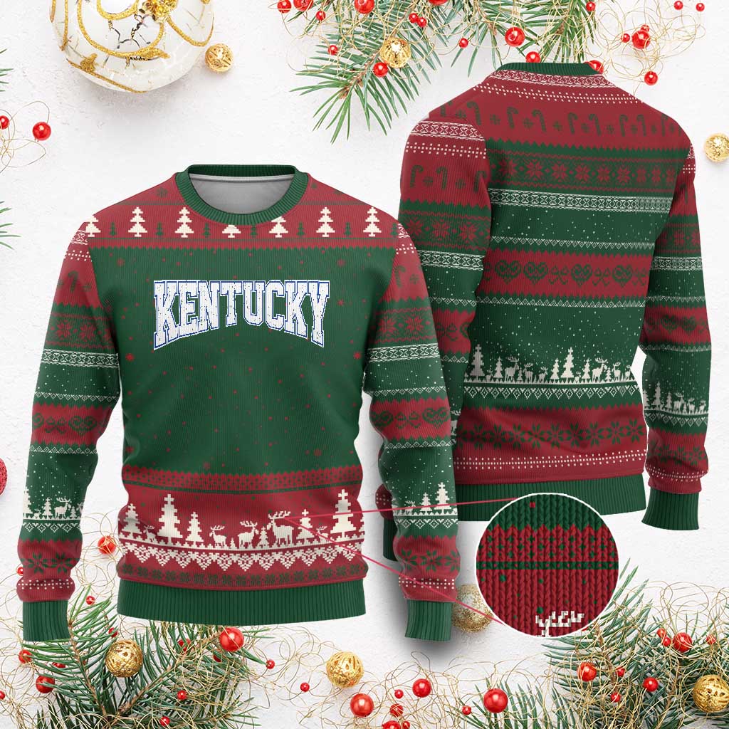 Kentucky Ugly Christmas Sweater Vintage Sports Design Kentuckian KY State