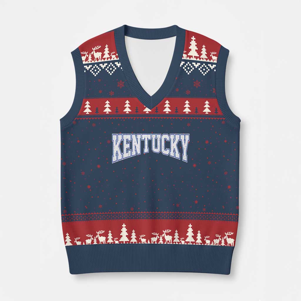 Kentucky V-Neck Knit Sweater Vest Vintage Sports Design Kentuckian KY State