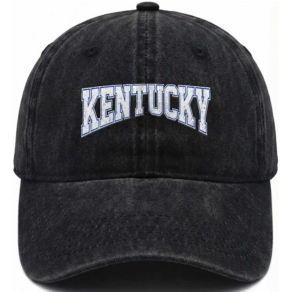 Kentucky Washed Cotton Baseball Cap Vintage Sports Design Kentuckian KY State