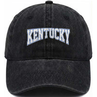 Kentucky Washed Cotton Baseball Cap Vintage Sports Design Kentuckian KY State