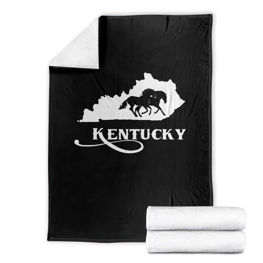Kentucky Horse Map State Derby Day Throw Blanket