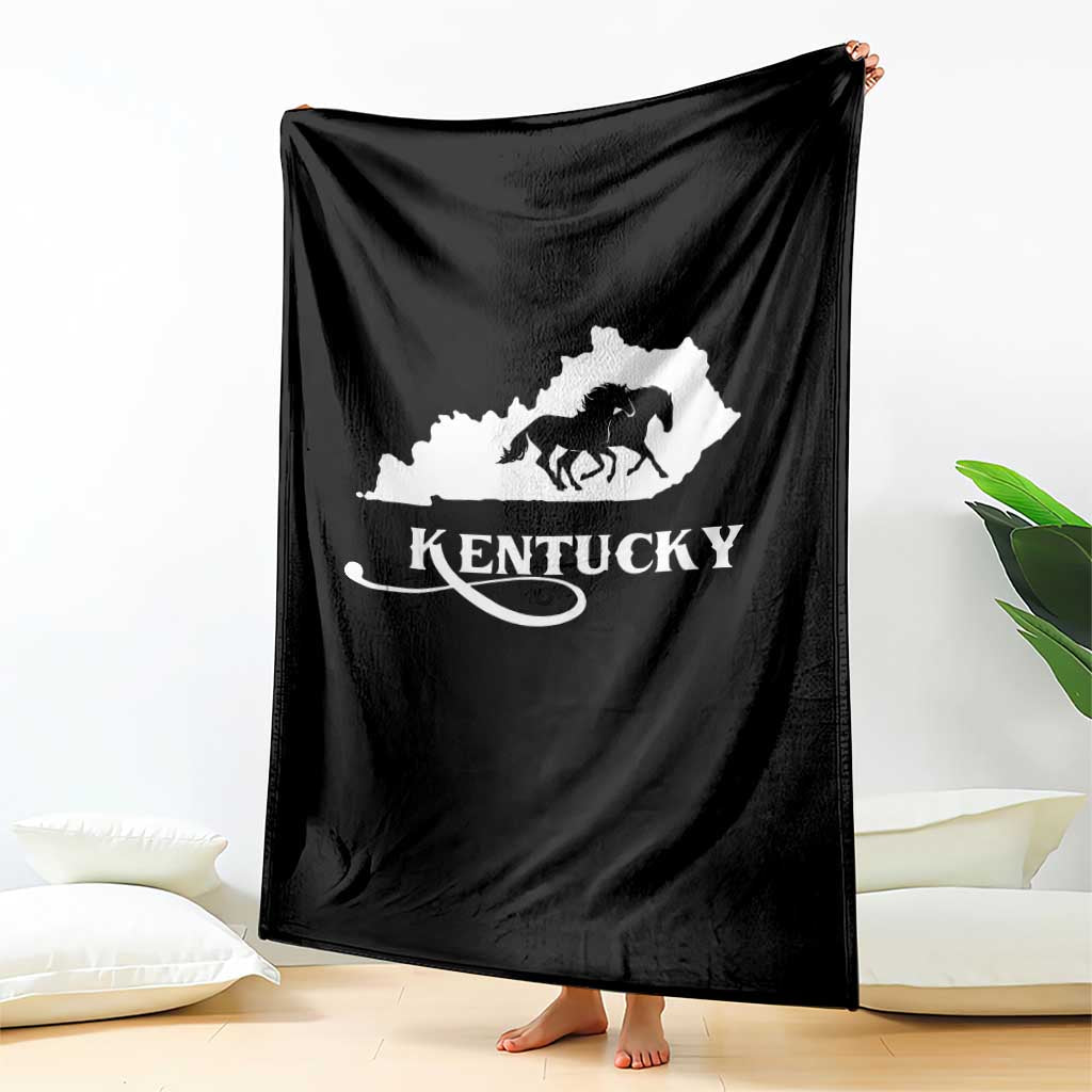 Kentucky Horse Map State Derby Day Throw Blanket