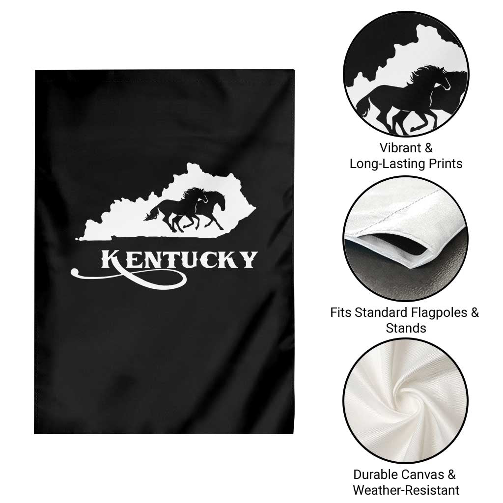 Kentucky Horse Map State Derby Day Garden Flag