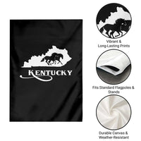 Kentucky Horse Map State Derby Day Garden Flag