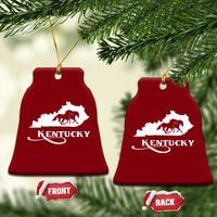 Kentucky Horse Map State Derby Day Ceramic Ornament