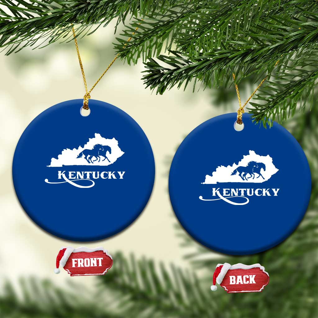 Kentucky Horse Map State Derby Day Ceramic Ornament