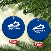 Kentucky Horse Map State Derby Day Ceramic Ornament