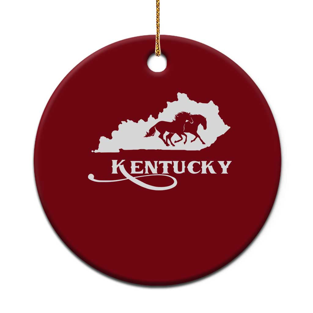 Kentucky Horse Map State Derby Day Ceramic Ornament