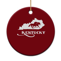 Kentucky Horse Map State Derby Day Ceramic Ornament