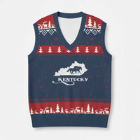 Kentucky Horse Map State Derby Day V-Neck Knit Sweater Vest