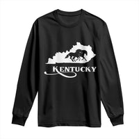 Kentucky Horse Map State Derby Day Long Sleeve Shirt