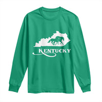 Kentucky Horse Map State Derby Day Long Sleeve Shirt