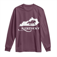 Kentucky Horse Map State Derby Day Long Sleeve Shirt