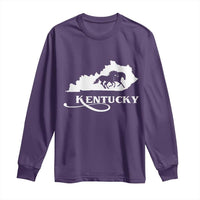Kentucky Horse Map State Derby Day Long Sleeve Shirt