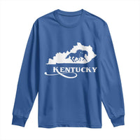 Kentucky Horse Map State Derby Day Long Sleeve Shirt
