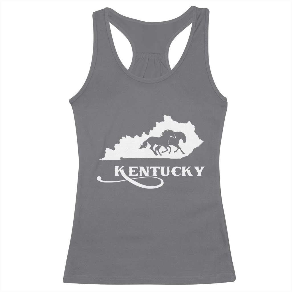 Kentucky Horse Map State Derby Day Racerback Tank Top