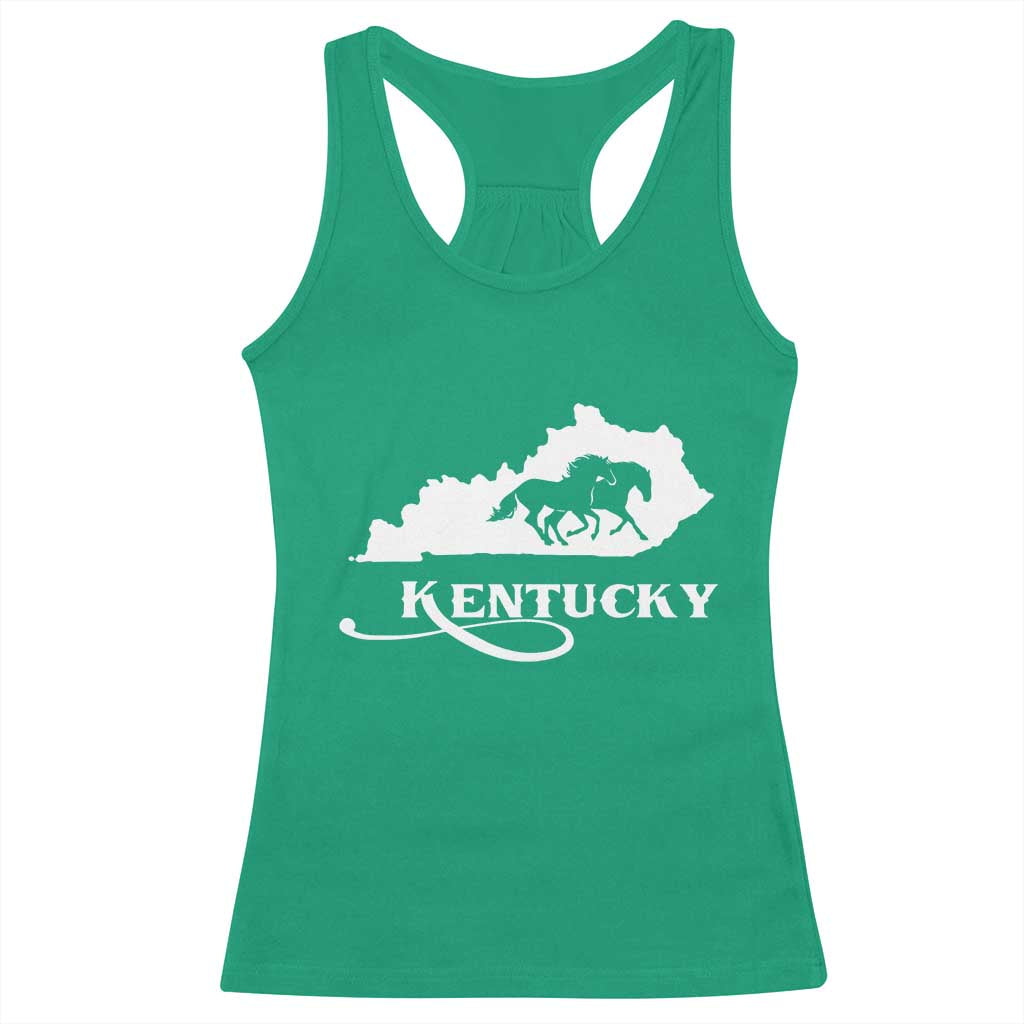 Kentucky Horse Map State Derby Day Racerback Tank Top