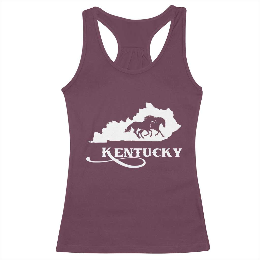 Kentucky Horse Map State Derby Day Racerback Tank Top