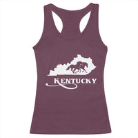 Kentucky Horse Map State Derby Day Racerback Tank Top