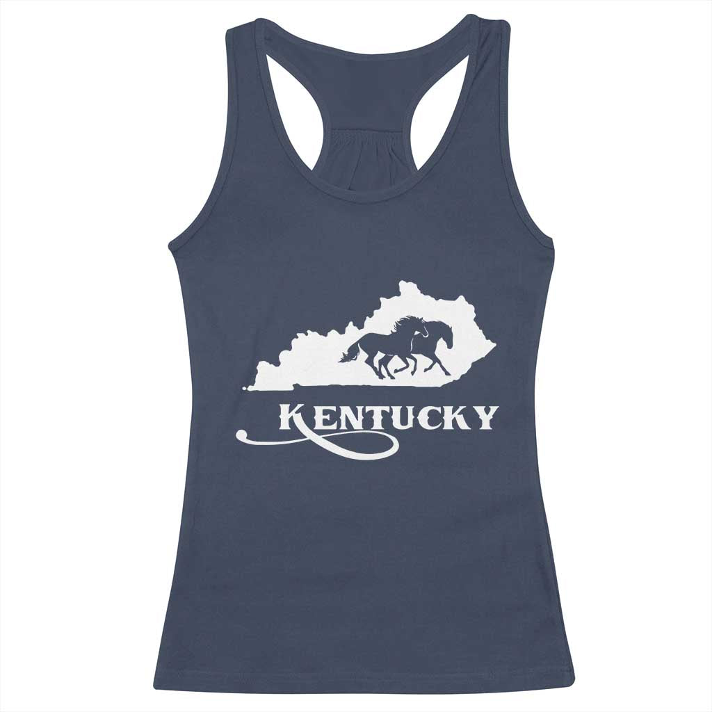 Kentucky Horse Map State Derby Day Racerback Tank Top
