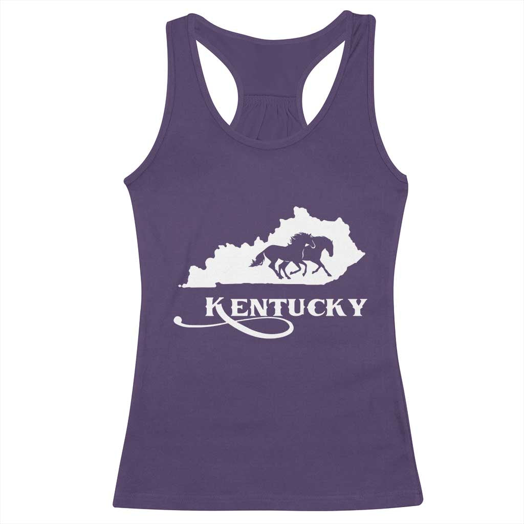 Kentucky Horse Map State Derby Day Racerback Tank Top