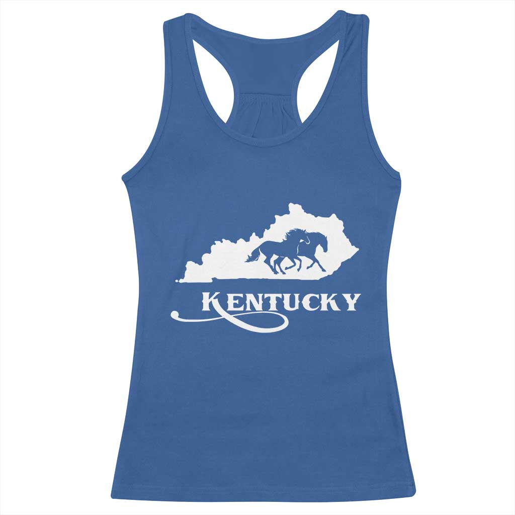 Kentucky Horse Map State Derby Day Racerback Tank Top