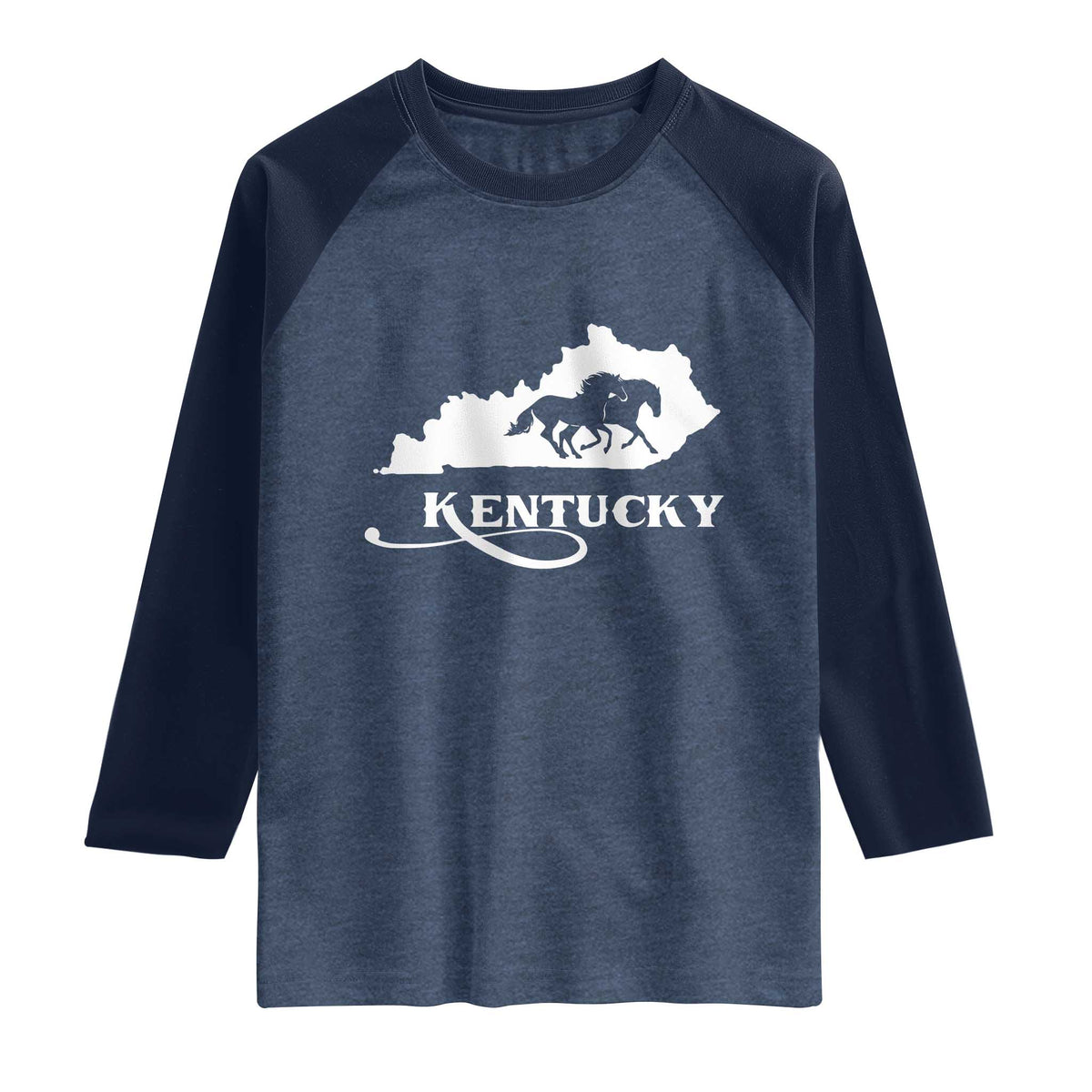 Kentucky Horse Map State Derby Day Raglan Shirt