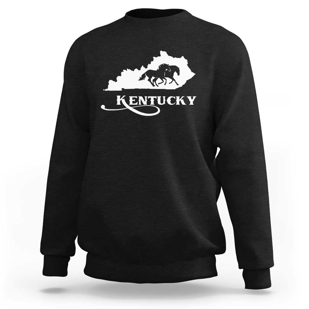 Kentucky Horse Map State Derby Day Sweatshirt