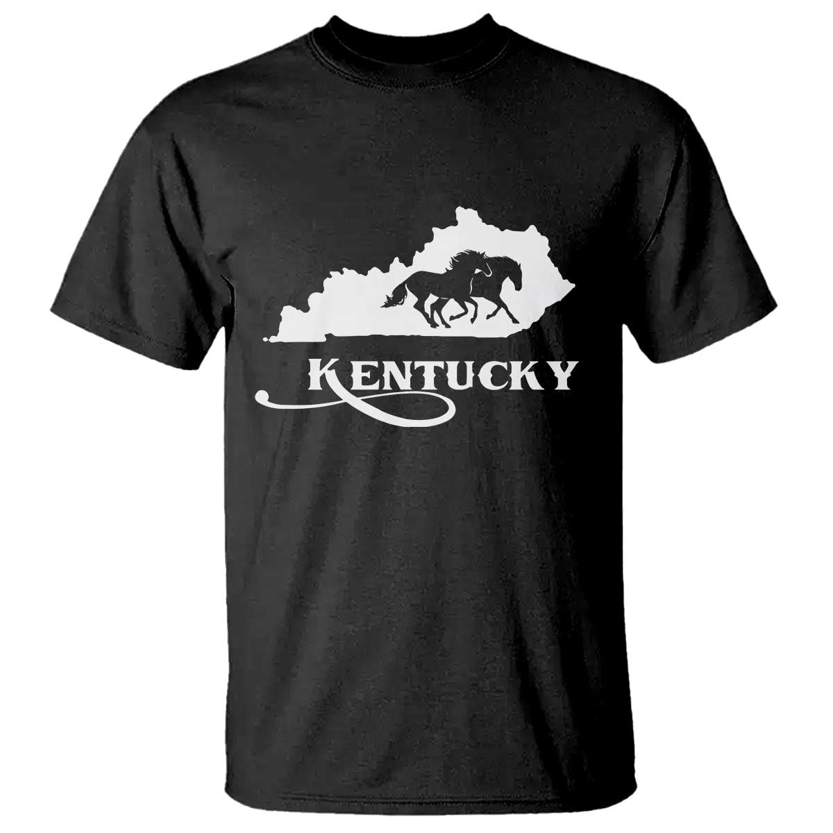 Kentucky Horse Map State Derby Day T Shirt